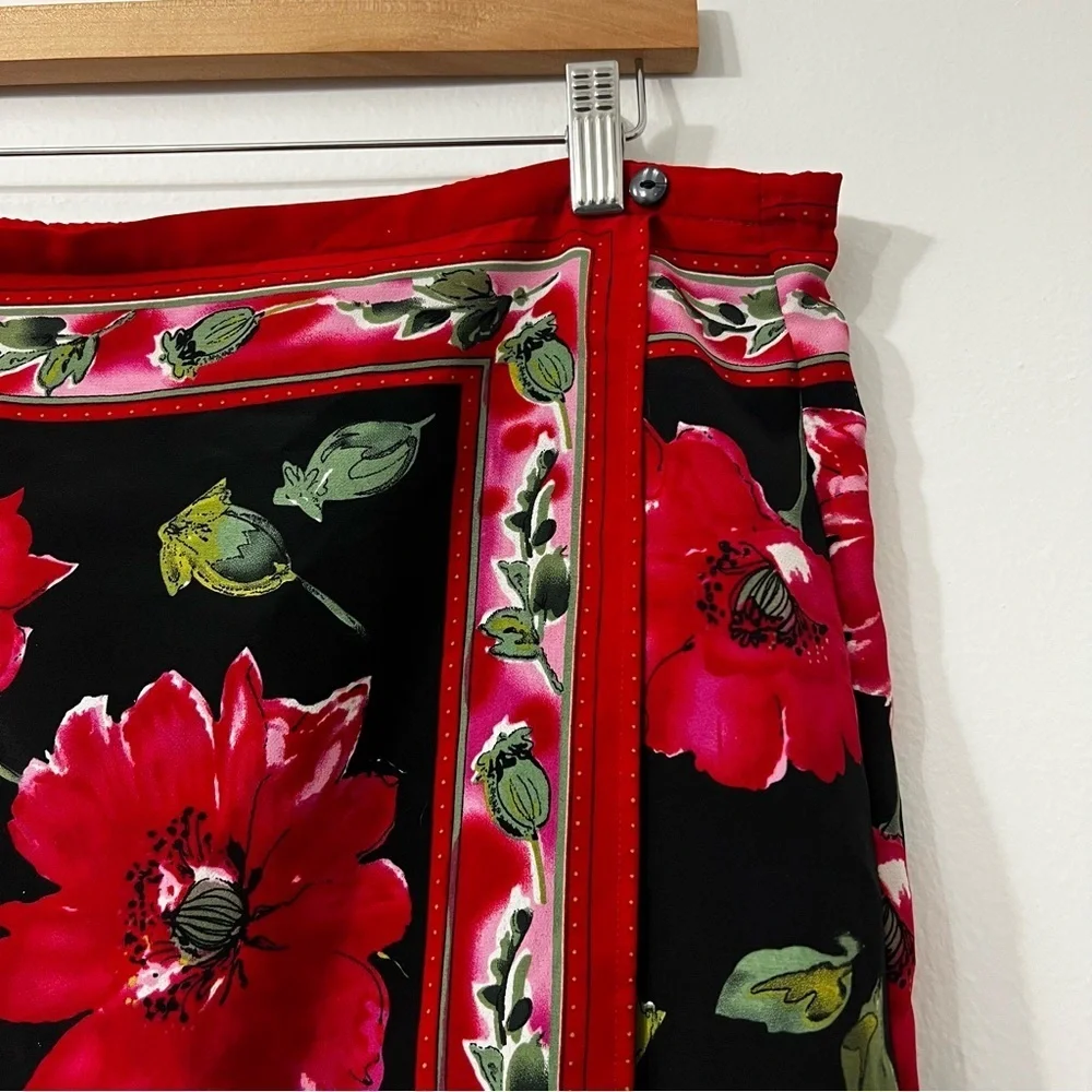 Vintage Notations MP Floral Boho Fairy Grunge Y2K Faux Wrap Resort Maxi Skirt